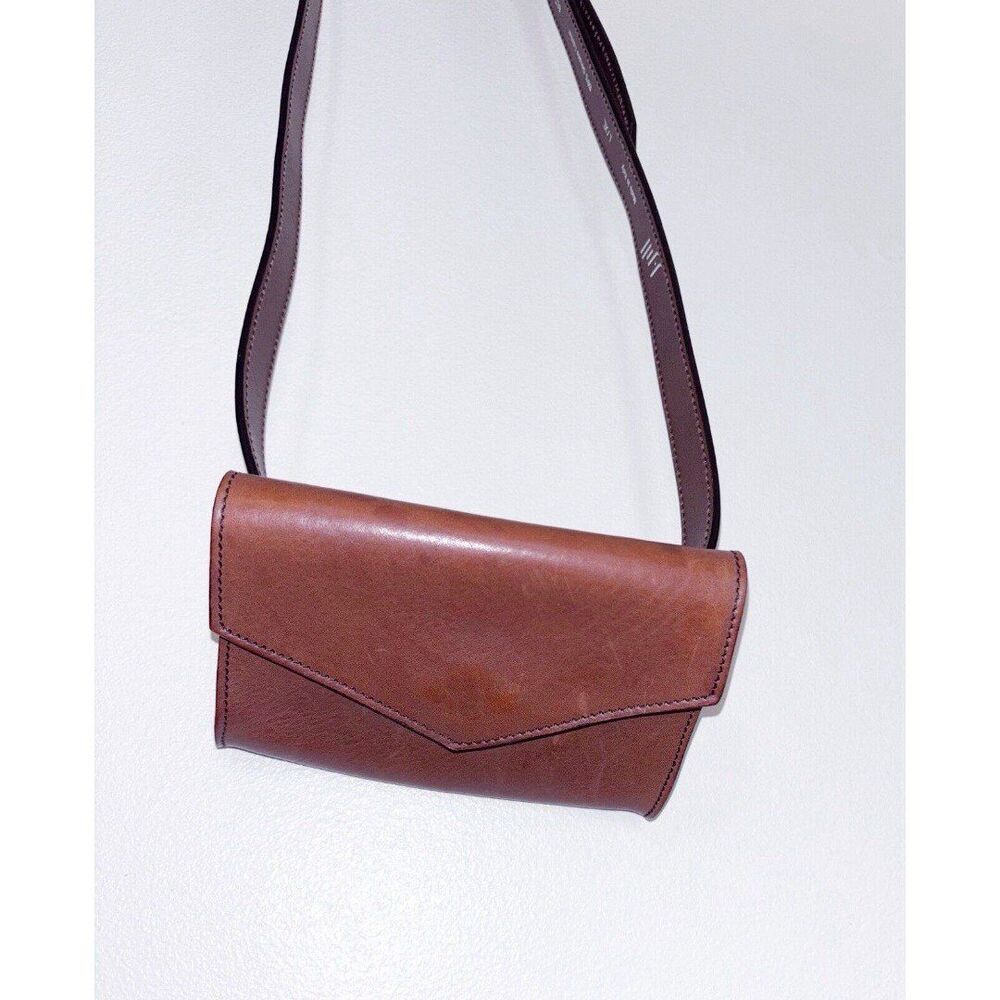 J. Jill Brown Genuine Leather Fanny Pack Belt Bag Womens L/XL ITALY